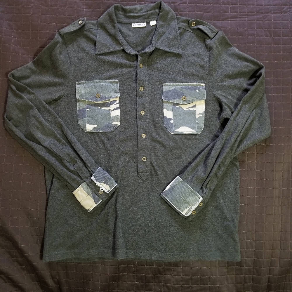 Express Camo button shirt